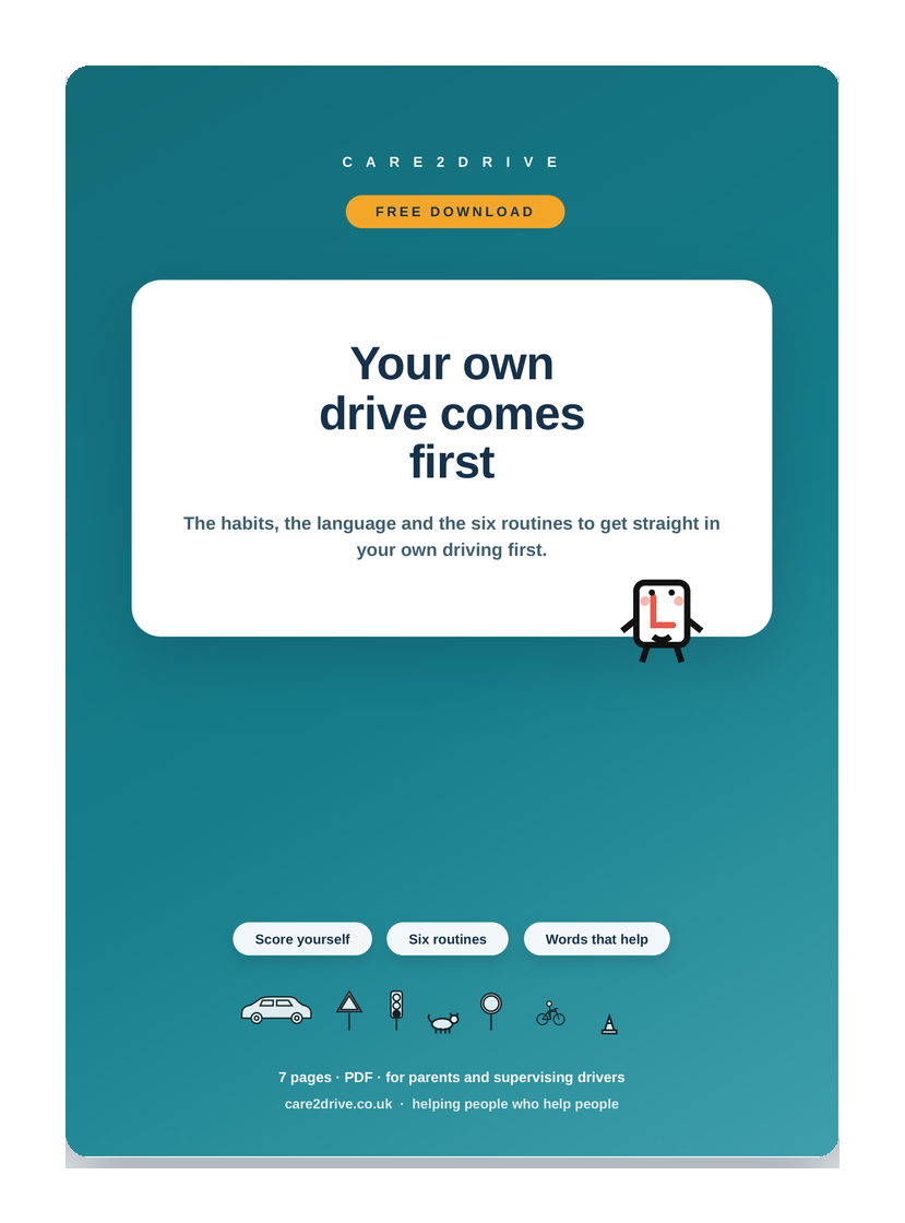 Cover of the free Care2Drive sheet: Your own drive comes first